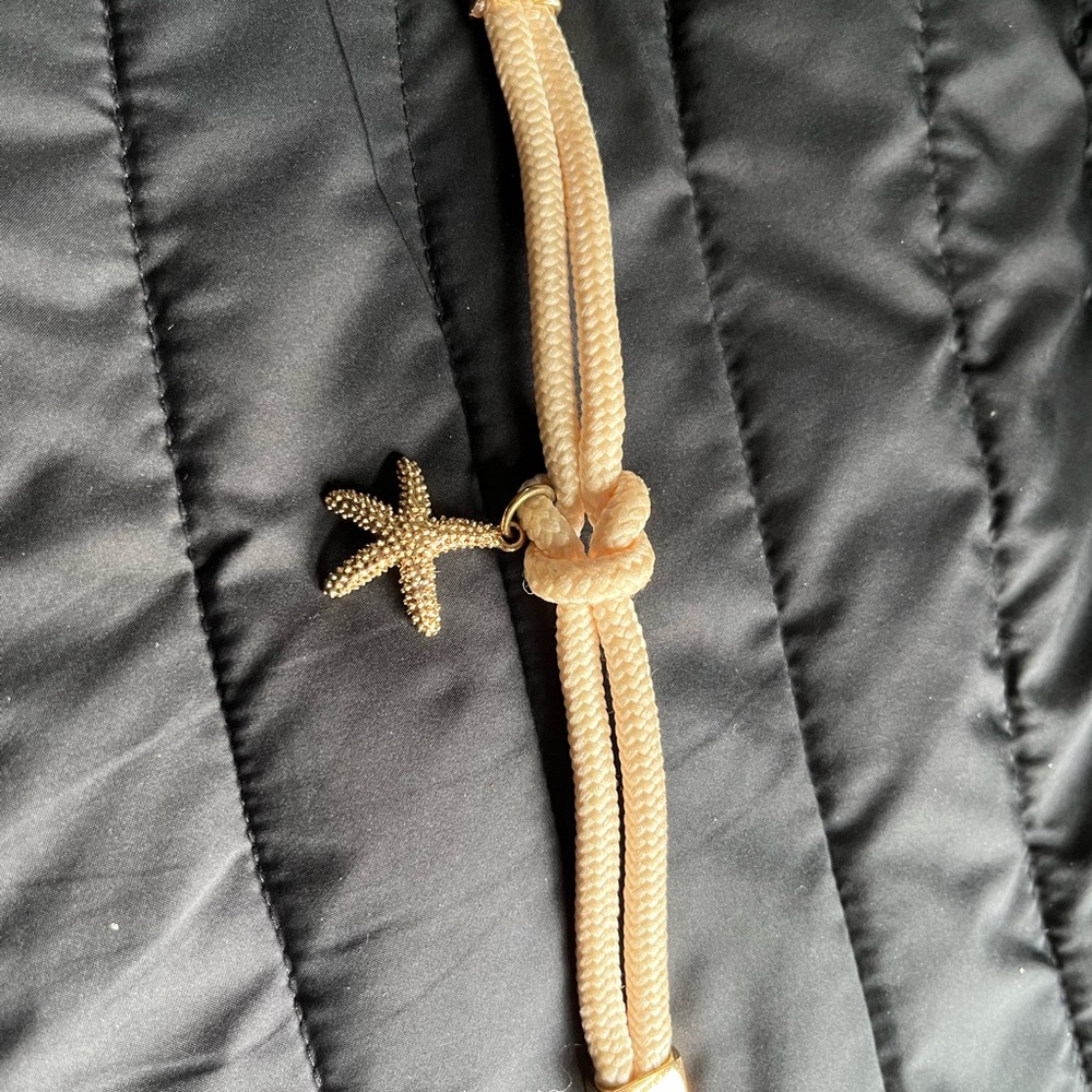 Stanley Beige Rope bracelet with Gold Starfish Charm